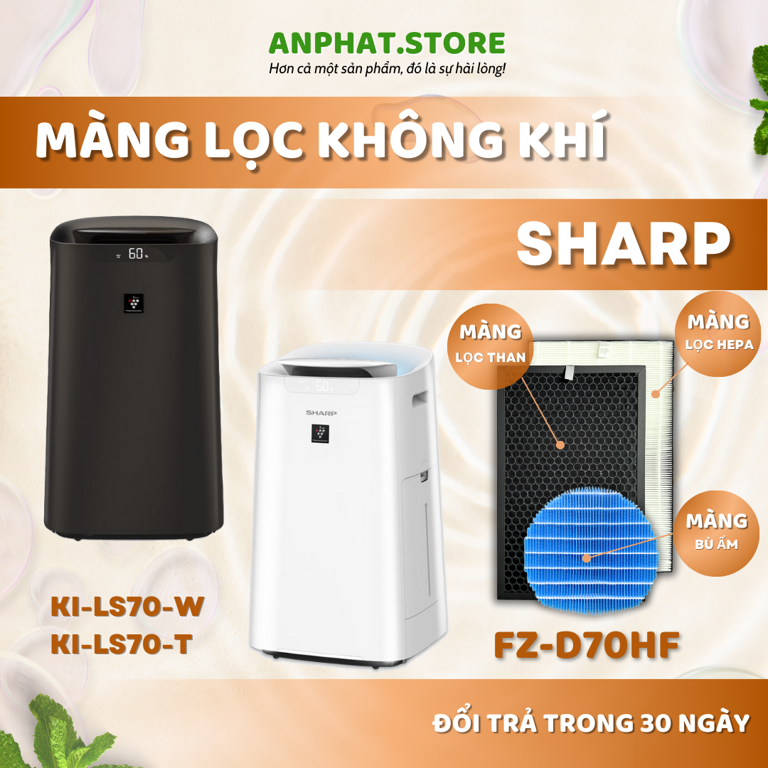 Màng lọc không khí thay thế Mã: FZ-D70HF, KI-LS70,... màng lọc Hepa, màng lọc than