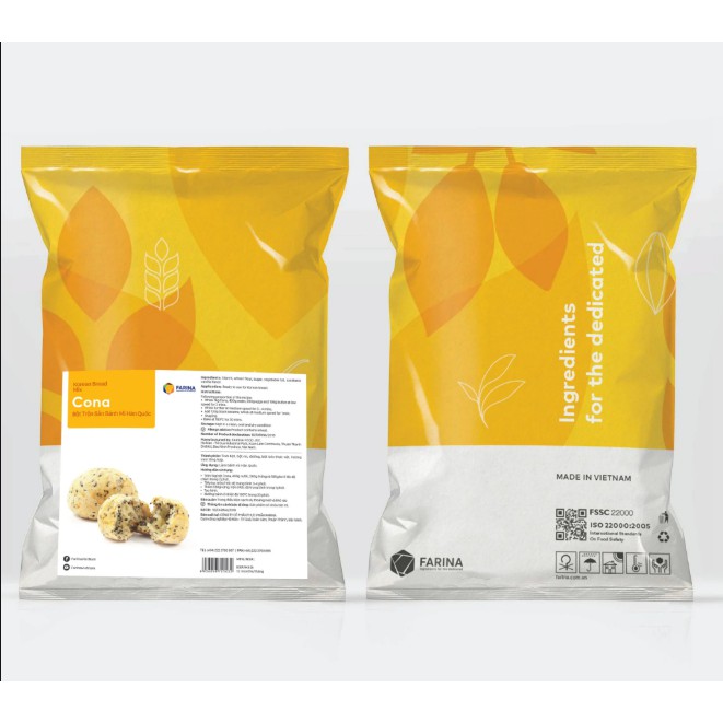 Bột trộn sẵn bánh mỳ hàn quốc farina cona 1kg - 200gr