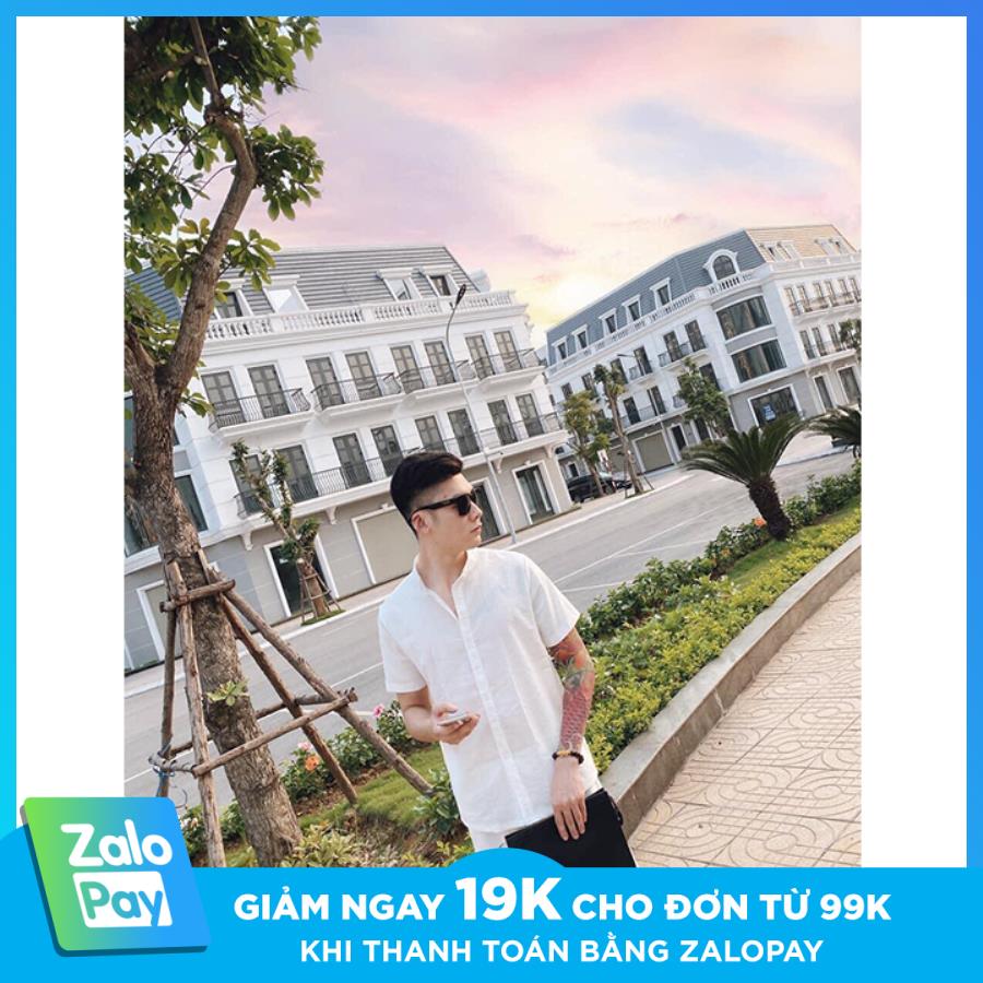 Bộ đồ sơ mi đũi cổ tàu, đồ bộ cộc tay trơn màu chất đũi thái cao cấp