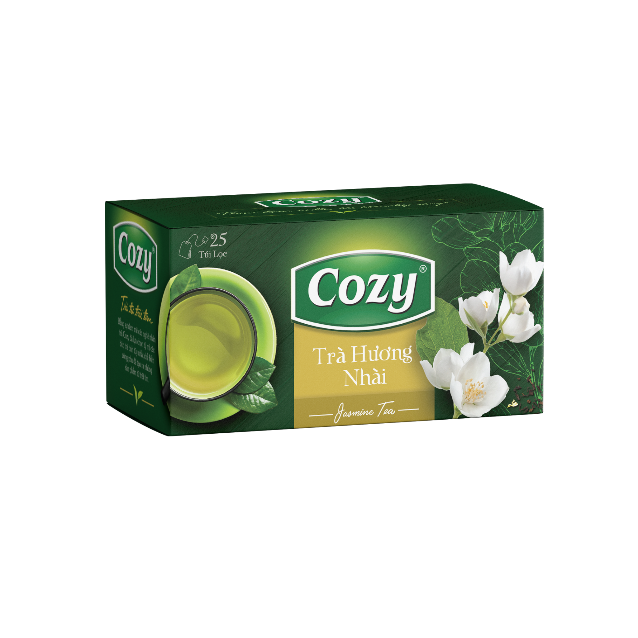 Trà Xanh Hương Nhài Túi Lọc Cozy Giúp Tinh Thần Tỉnh Táo Hỗ Trợ Giải Nhiệt Thanh Lọc Cơ Thể (25 túi lọc x 2gr)