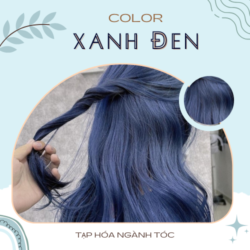 Thuốc nhuộm tóc màu Xanh Đen tặng kèm oxi và bao tay