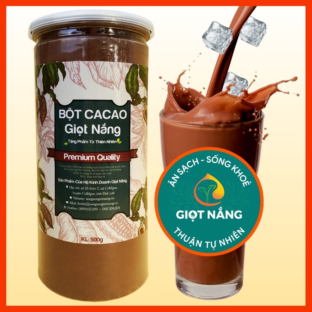 Bột Cacao nguyên chất, nguyên liệu làm bánh Cacao giảm cân từ Nông Sản Giọt Nắng 500 gram