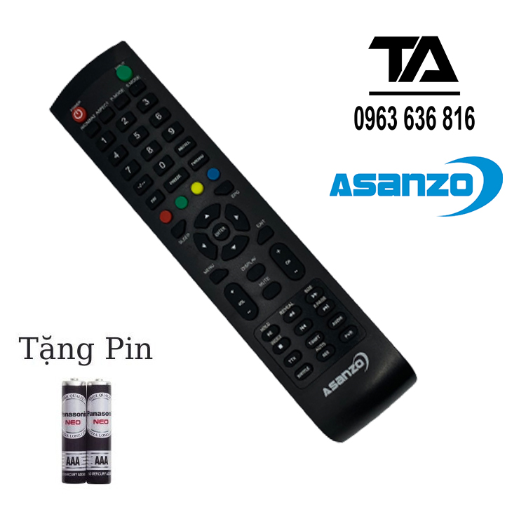 Remote điều khiển tivi asanzo - chính hãng