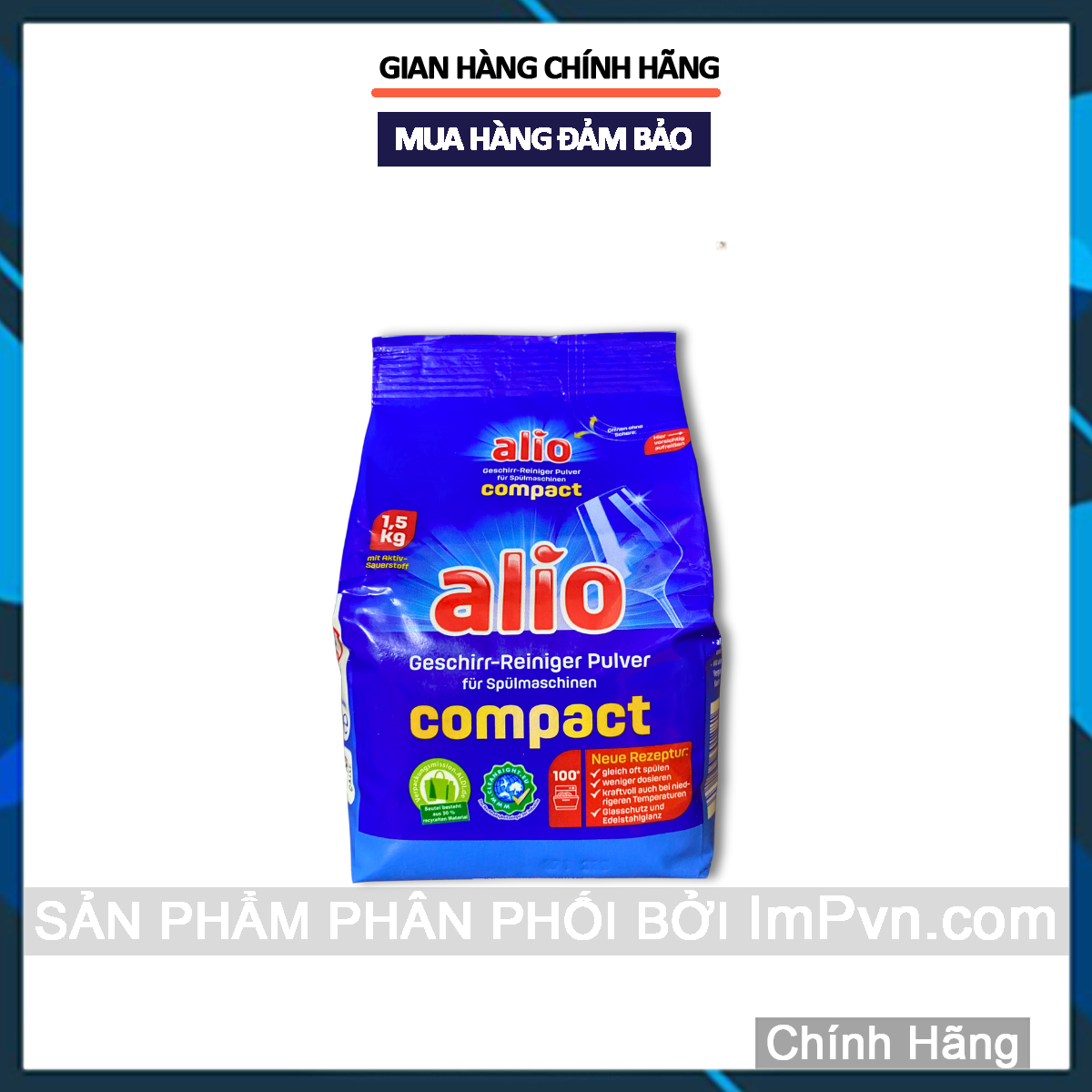 Bột rửa chén bát Alio 1.5kg - Mùi nhẹ - Hàng nội địa Đức chính hãng