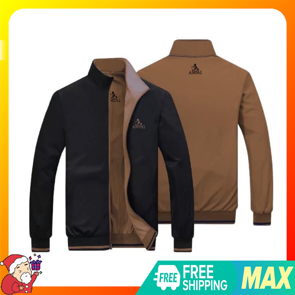 Áo khoác dù nam 2 mặt cao cấp logo thêu chanh xã