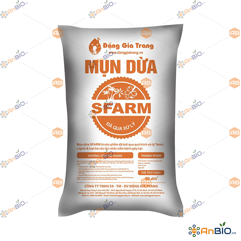 Mụn dừa sfarm đã qua xử lý bao 50dm3