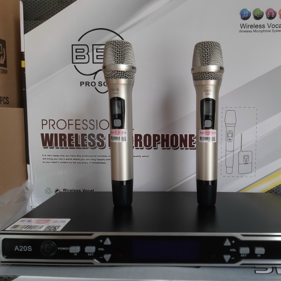 Micro bbs a20s - micro không dây cao cấp, tự ngắt, củ mic neo - hàng nhập khẩu