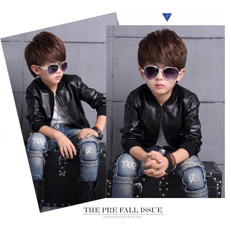 [HCM]Áo khoác da cho bé trai 4-14 tuổi