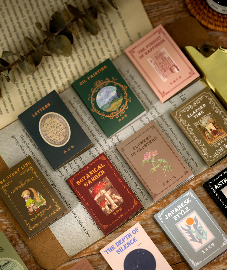 Cuốn 50 miếng giấy note vintage trang trí journal