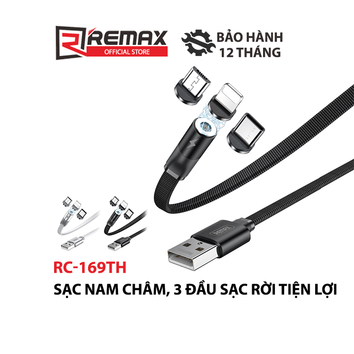 Cáp sạc nam châm đa năng remax rc-169th