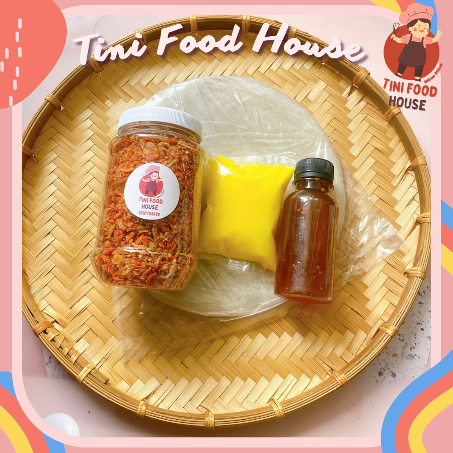 Combo 250g bánh tráng phơi sương 200g muối tép hành phi và 1 hủ sốt tắc tặng túi bơ 100gr