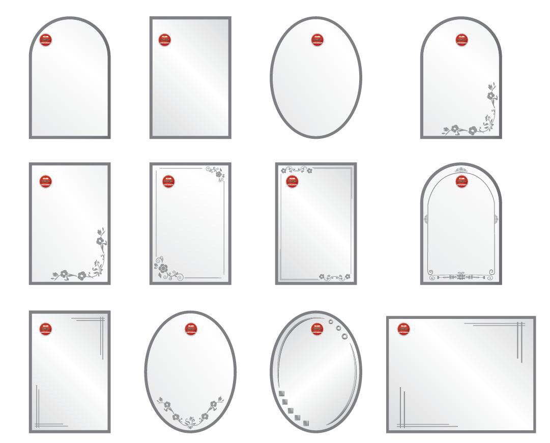 Gương soi gắn tường hình tròn, viền tròn, chữ nhật, oval, vuông kích thước rộng 30 cm cao 45 cm cam kết hoàn tiền nếu vỡ