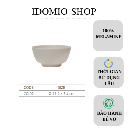 Chén Cơm Nhựa Melamine Vân Đá Kem