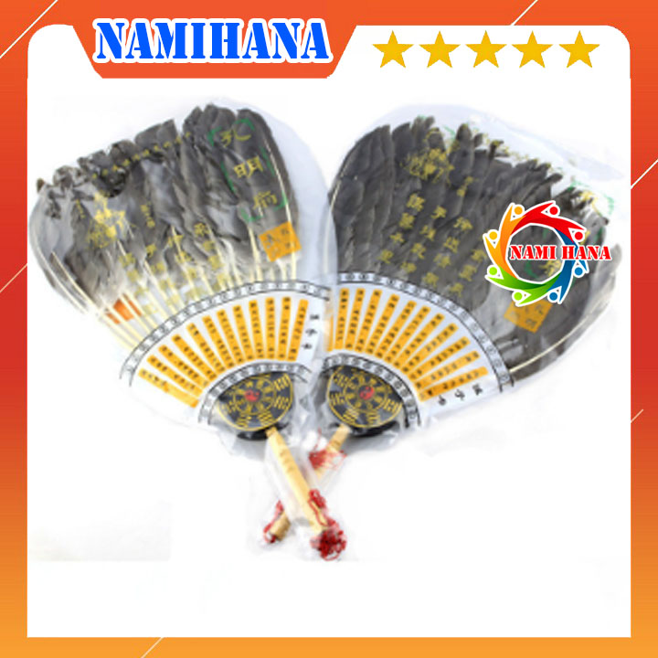 Quạt lông gà lông công, quạt gia cát lượng khổng minh âm dương