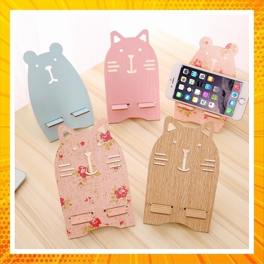 [HCM][Combo 3] Giá đỡ điện thoại gỗ hình thú dễ thương