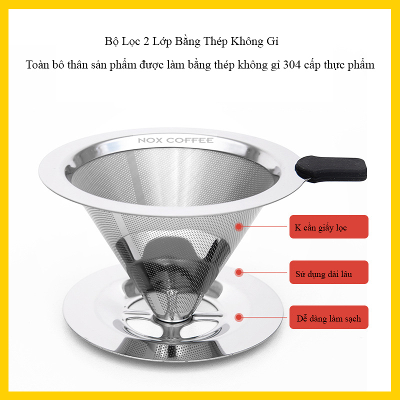 Phễu v60 bằng thép hình nón