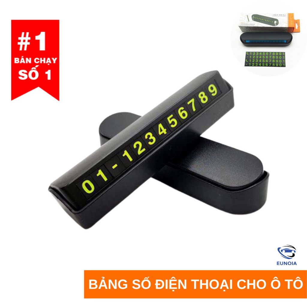 Bảng số điện thoại, biền ghi số điện thoại trên ô tô gắn taplo khi đỗ xe có dạ quang