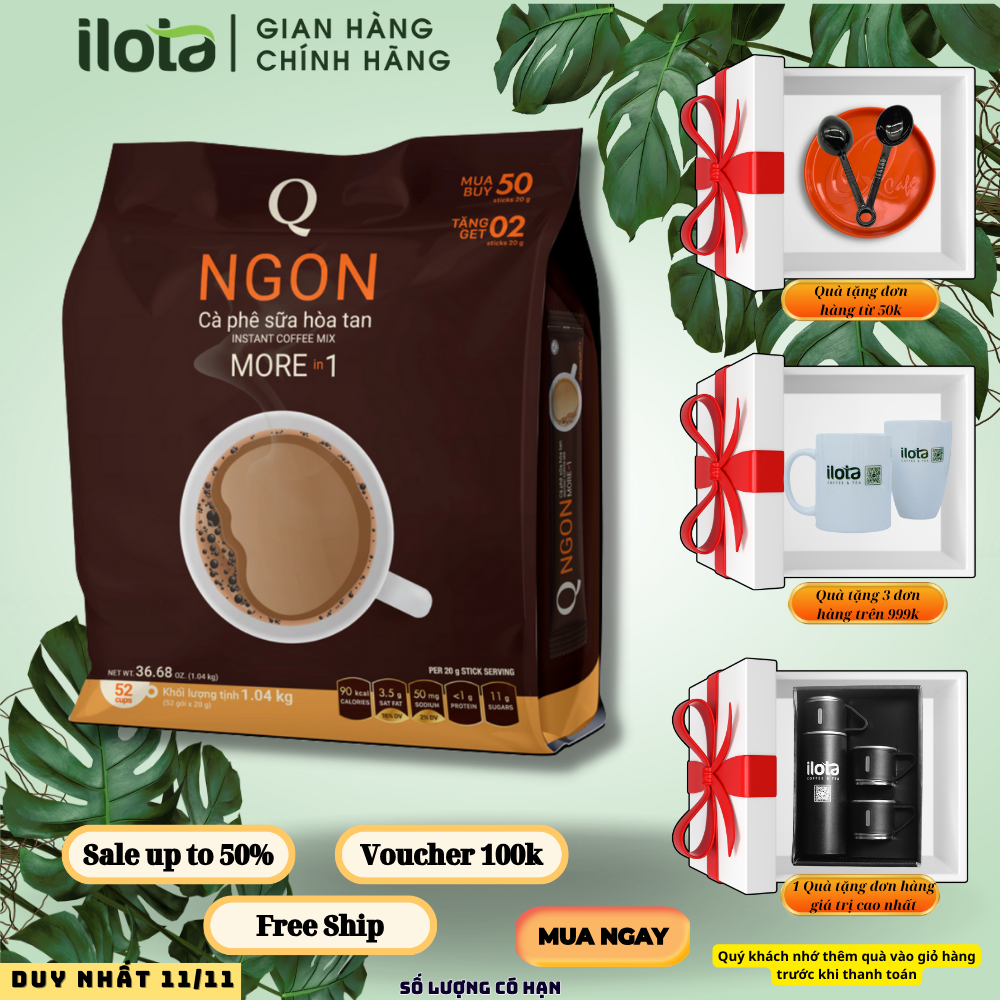 Cà phê ngon hoà tan sữa uống liền 3 in 1 trần quang