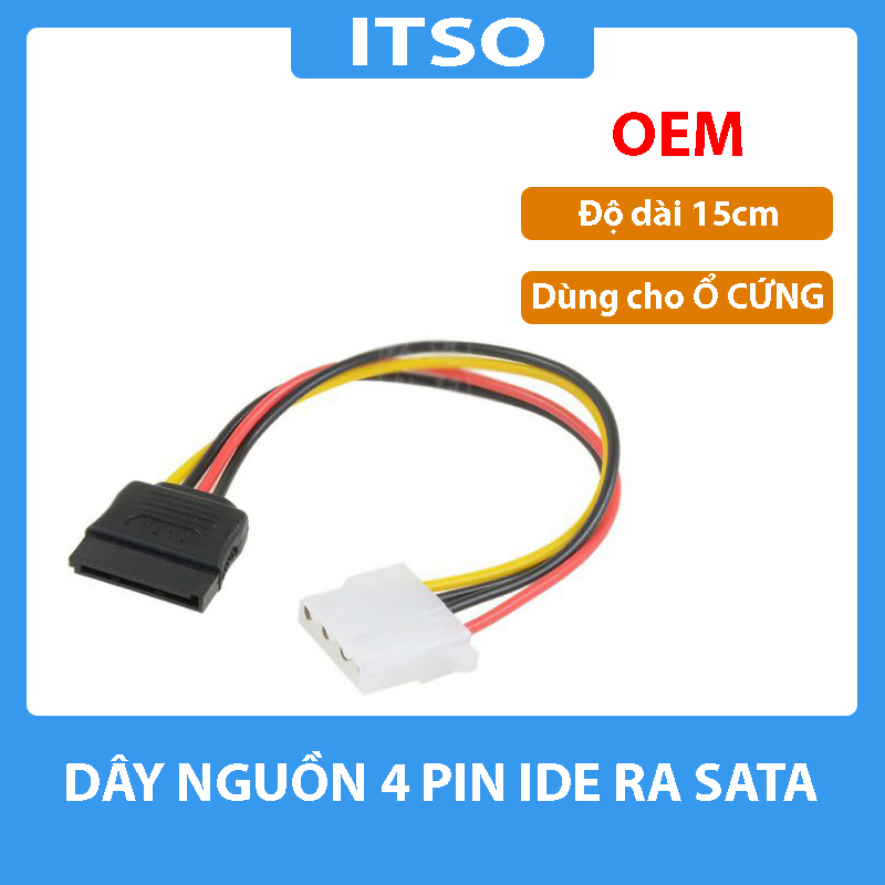 Cáp chuyển nguồn 4 pin ra nguồn SATA