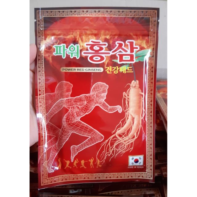 [HCM]Cao dán hồng sâm Korea power Gíneng 20 miếng túi đỏ