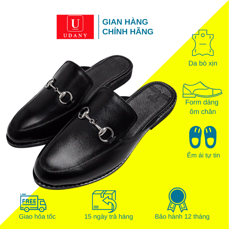 Giày sục nam da bò cao cấp udany dép sục nam quai xích cực đẹp siêu êm siêu mềm hot hit cho mùa hè
