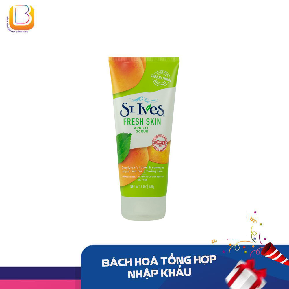 Tuýp sữa rửa mặt tẩy tế bào chết st. ives qủa mơ fresh skin 170g mỹ