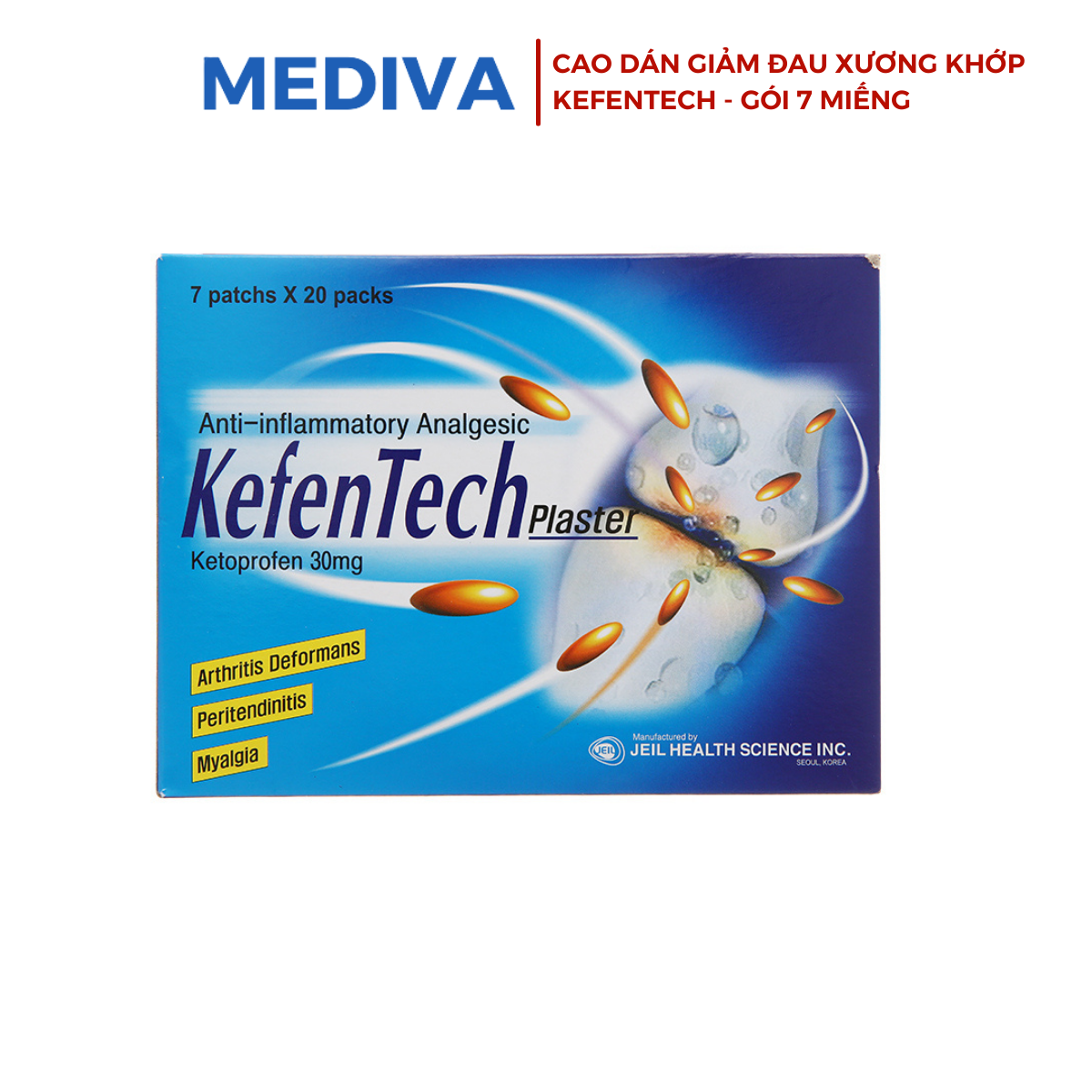 Dán giảm đau Kefentech plaster Hàn Quốc - túi 7 miếng dán