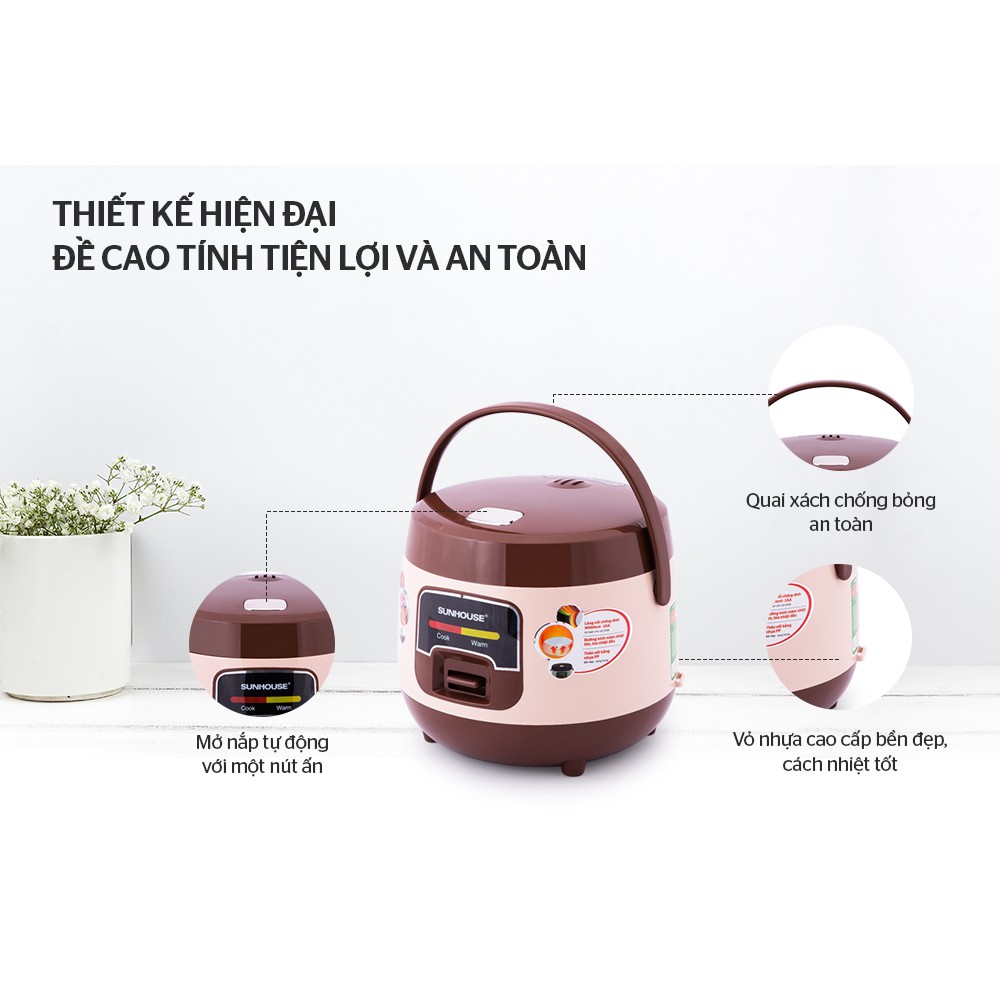 Nồi cơm điện Sunhouse SHD 8208C dung tích 1lit nòng nồi chống dính