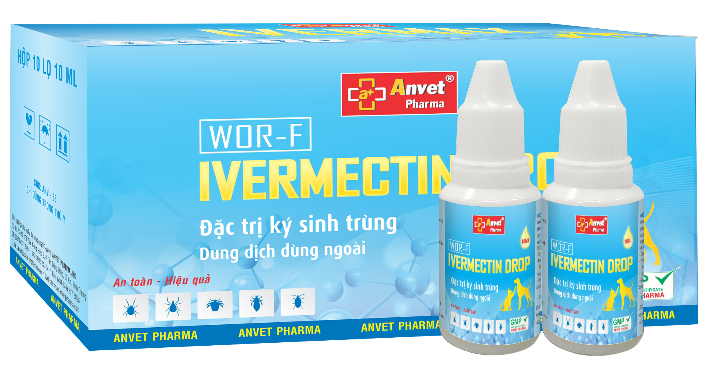 Ivermectin drop- diệt ve rận, ghẻ, bọ chét, mạt gà nhỏ ngoài da