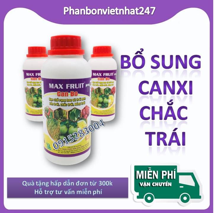 Phân Bón Chống Rụng Trái Non Max Fruit Canbo Chai 0,5 Lít - Hạn Chế Rụng Trái Non, Lớn Trái, Chắc Trái, Bóng Trái