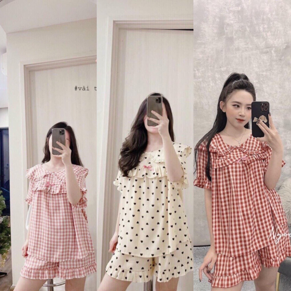 Bộ bầu cao cấp có khóa cho con ti tiện lợi❤️chất thô mềm hàn quốc siêu mát siêu mềm❤️bộ sau sinh lửng free size 43~70kg