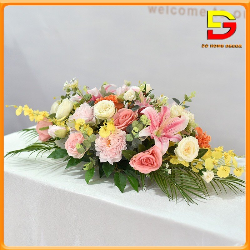 Lẵng hoa giả hoa trang trí bàn họp hội nghị đám cưới sự kiện 40-60cm dg-108