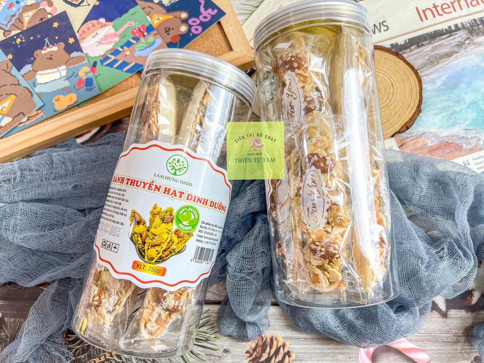 Bánh thuyền hạt dinh dưỡng giòn bùi thơm ngon khó cưỡng hộp 250gr