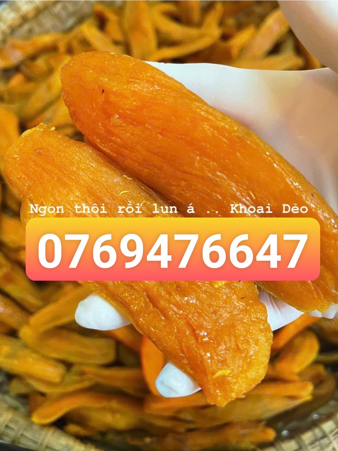 mứt khoai MẬT TÀ NUNG sấy dẻo Đà Lạt gói 250gr-date luôn mới