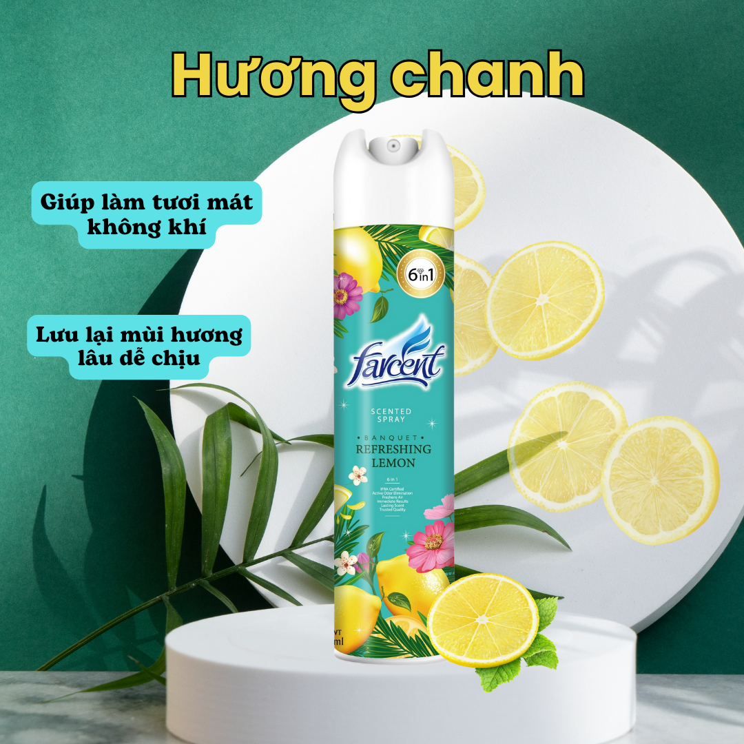 Nước hoa xịt phòng Farcent 320ml-Hương chanh