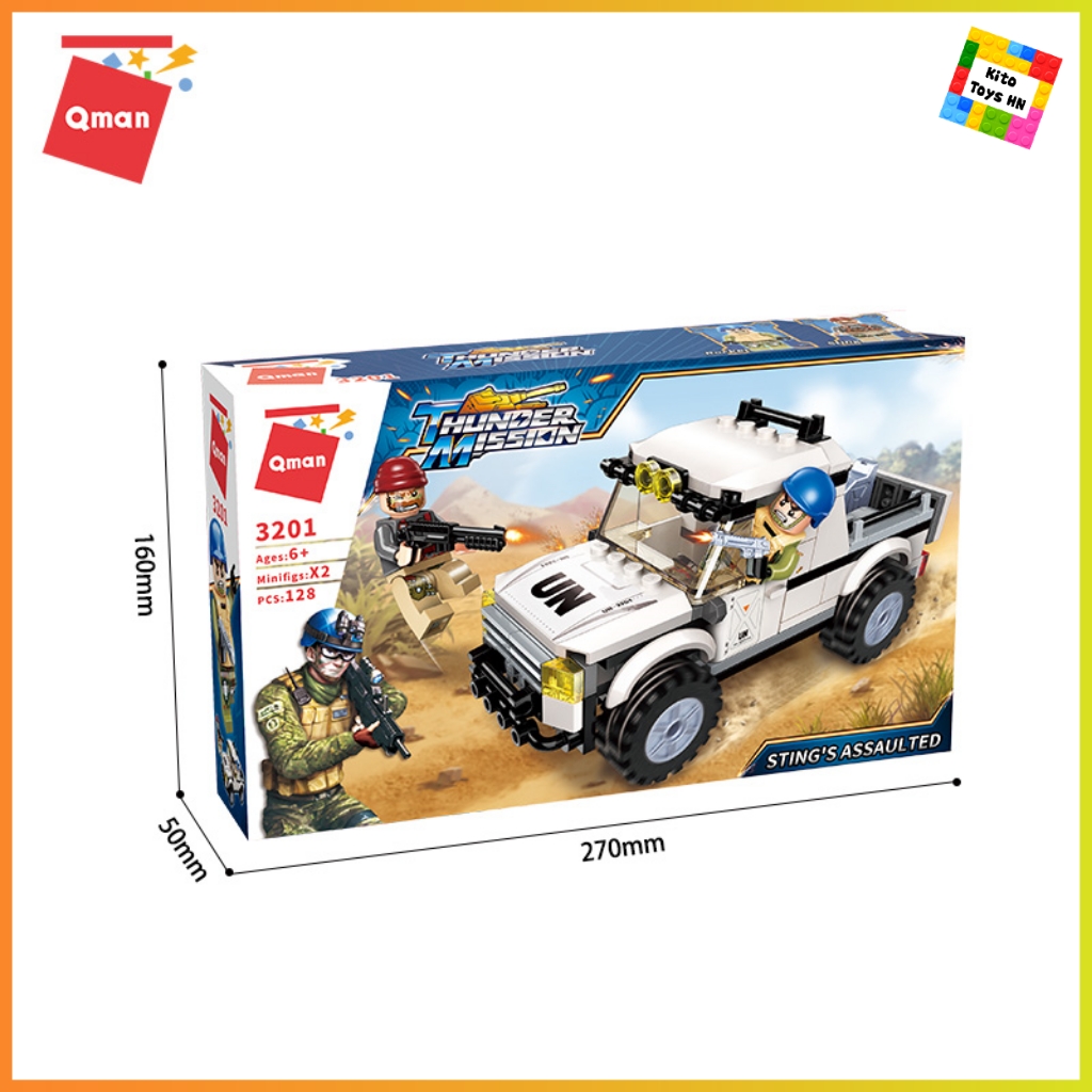Bộ Đồ Chơi Lego Lắp Ráp Mô Hình Qman 3201 Xe Quân Sự Phục Kích 128 Chi Tiết 2 Minifigures Cho Trẻ Từ 6 Tuổi