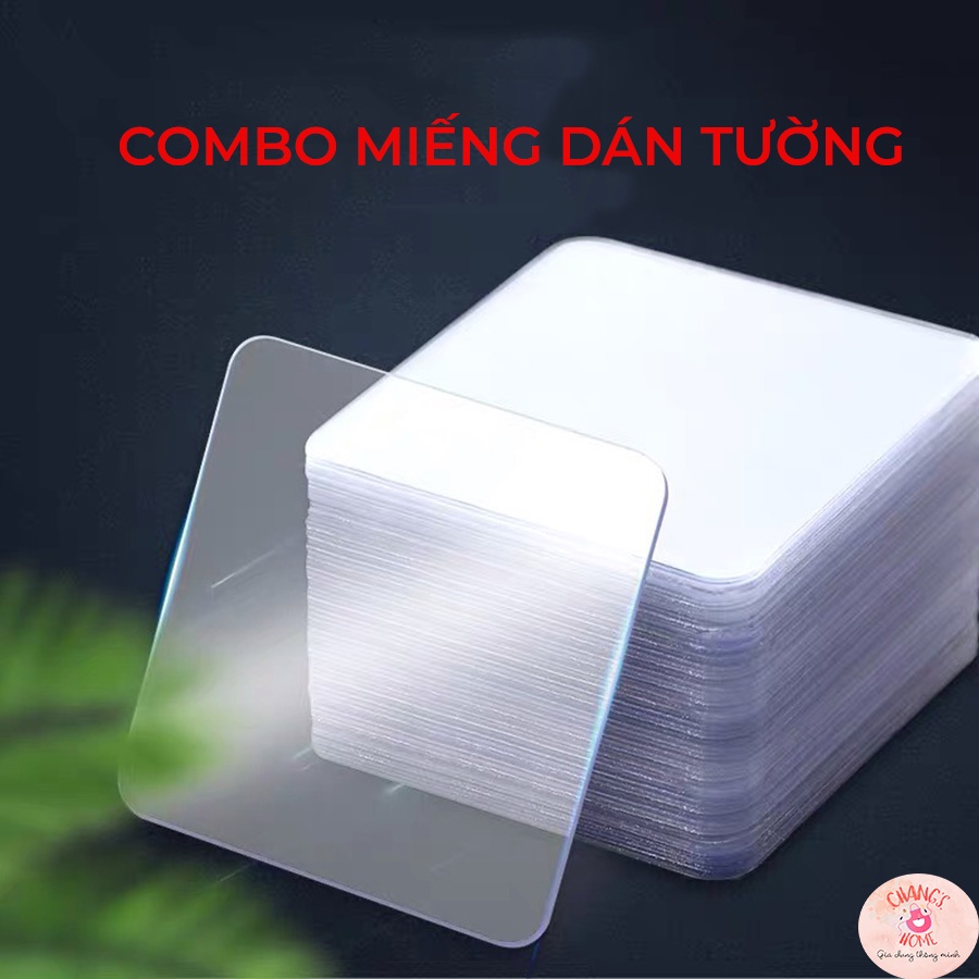 Combo 10 miếng dán tường hai mặt trong suốt siêu chắc, miếng dán tranh ảnh