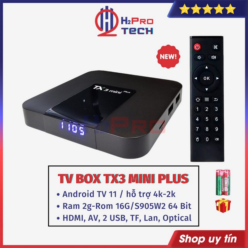 Android Tv Box Tx3 Mini Plus 2024 2G+16G Amlogic S905W2, Đầu Smart Box Tivi Cao Cấp - H2Pro Tech