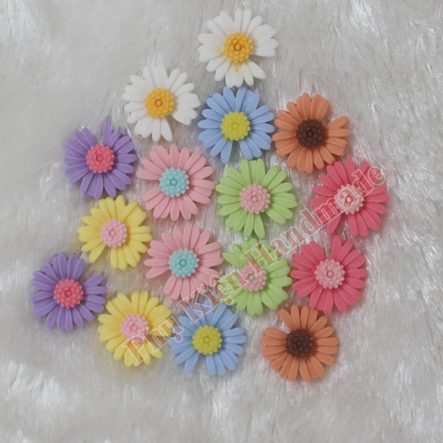 Hoa cúc nhựa 2.1cm làm đồ handmade