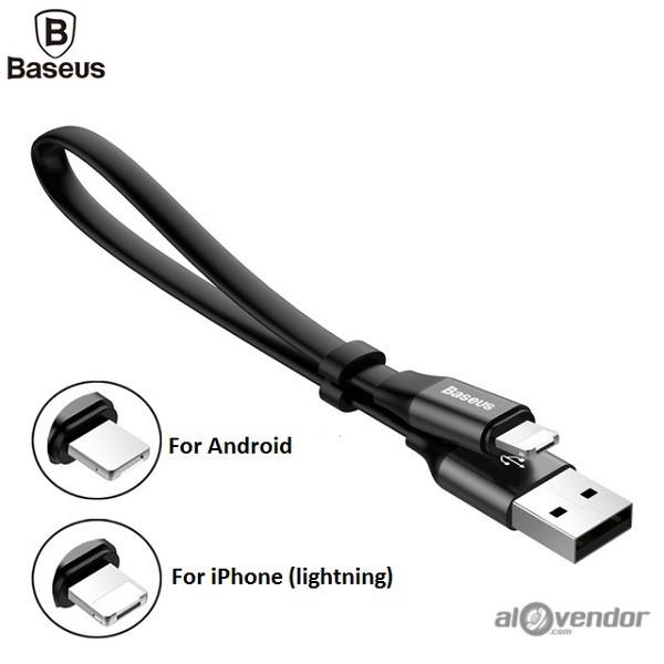 Cái mới Dây sạc ngắn Baseus 2 trong 1 (Có cả cổng Lightning cho Iphone và Micro USB cho Samsung Oppo LG…). Có hỗ trợ sạc nhanh
