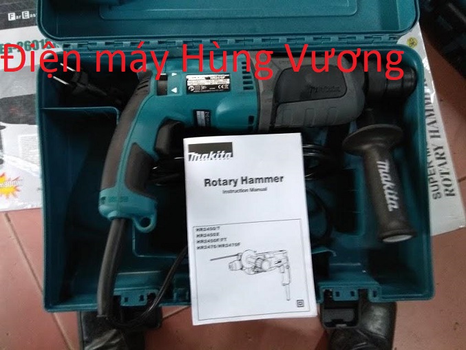 Máy khoan bê tông Makita HR2470F, 1000W, đủ 3 chức năng khoan sắt, gỗ, khoan bê tông và đục bê tông - xuất xứ Thái lan. Tặng mũi 6mm