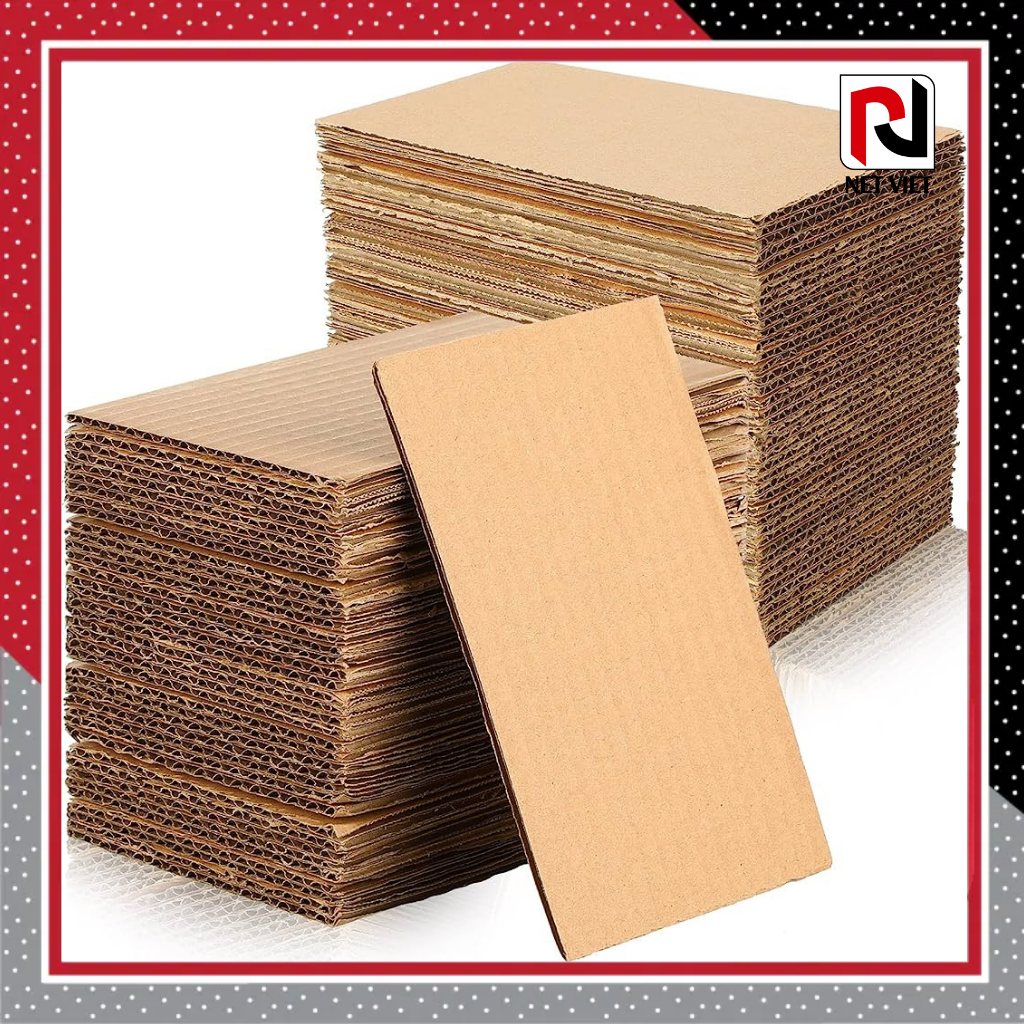 Giấy Carton Sóng 3 Lớp 2 tấm GẤP ĐÔI  (3mm), Khổ 50x100cm Dùng Làm Mô Hình, Trang Trí Mầm Non