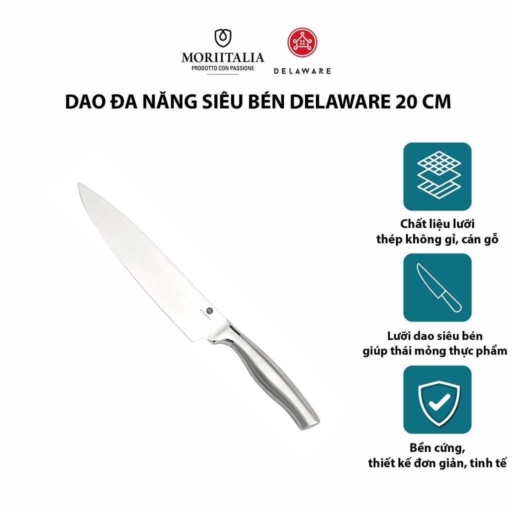 Dao đa năng Delaware siêu bén không gỉ Moriitalia 3000631