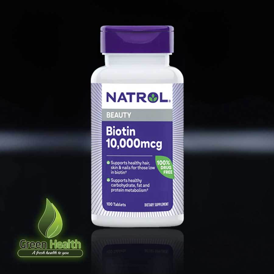 Viên uống Natrol Biotin Beauty Maximum Strength 10,000mcg 100 viên hỗ trợ tóc móng da khỏe biotin 10000