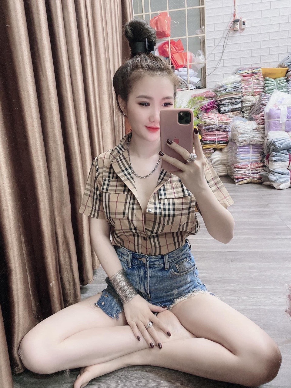 Áo nữ sơ mi caro cá tính quá chất
