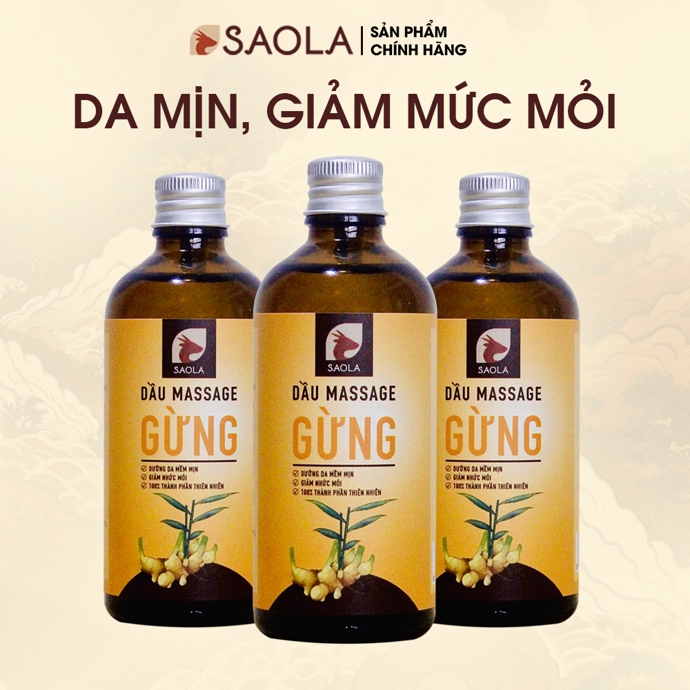 Dầu Massage Body SaoLa 100ml - Tinh Dầu Thiên Nhiên Gừng Huế, Giảm Mỡ Bụng, Làm Ấm Cơ Thể, Giảm Đau Xương Khớp