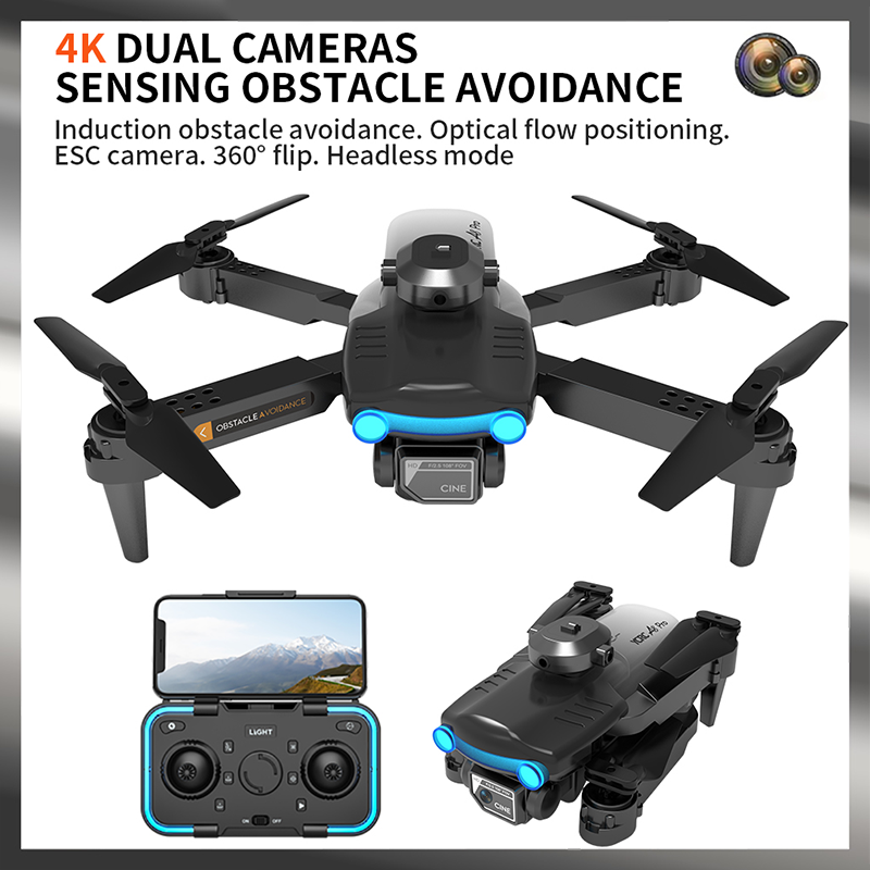 Máy bay không người lái tránh chướng ngại vật bốn mặt A8 Pro, 4K ESC, camera kép, chế độ không đầu, định vị luồng quang học, lật 360 độ