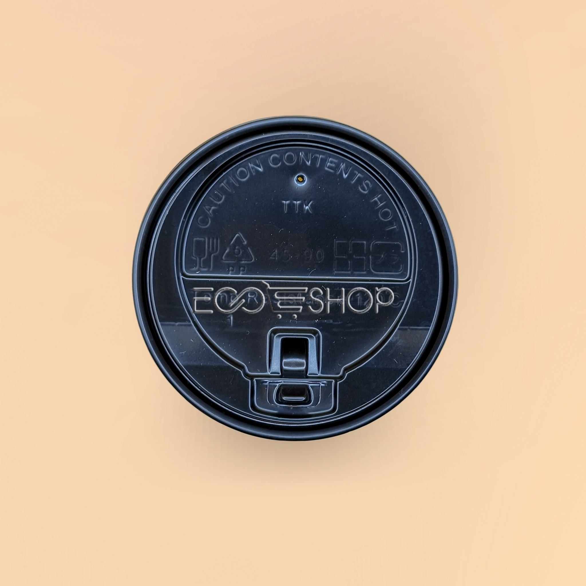Nắp ly giấy 9oz - ps đen ø77 có nút
