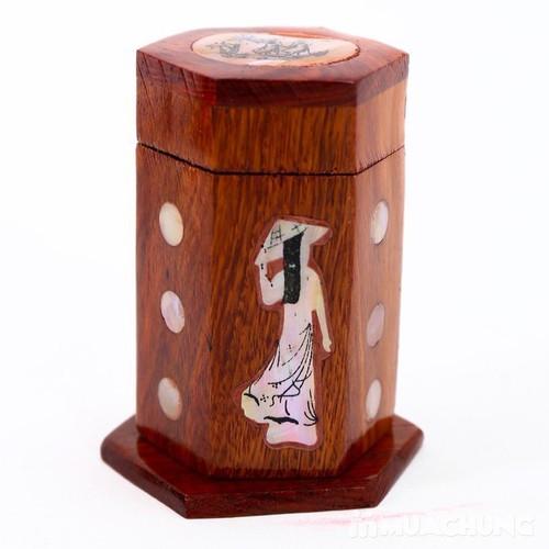 HỘP ĐỰNG TĂM - ÔNG ĐỰNG TĂM -  LỌ ĐỰNG TĂM - HŨ ĐỰNG TĂM GỖ HƯƠNG KHẢM TRAI MỸ NGHỆ CAO CẤP