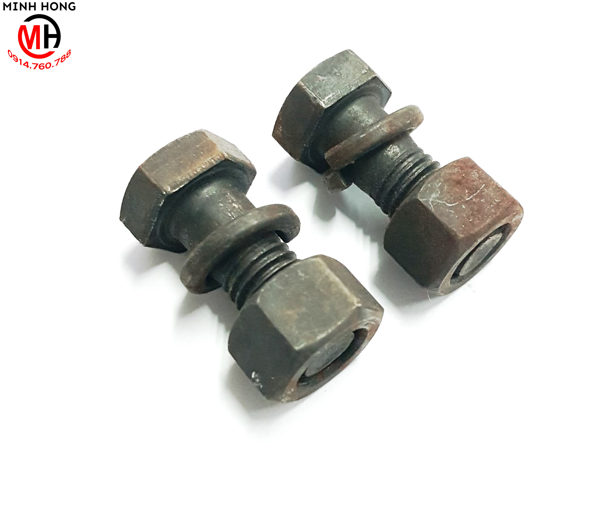 Combo 2 ốc gắn lưỡi xới máy cày 12x30, màu đen, dùng cho tất cả các loại máy cày